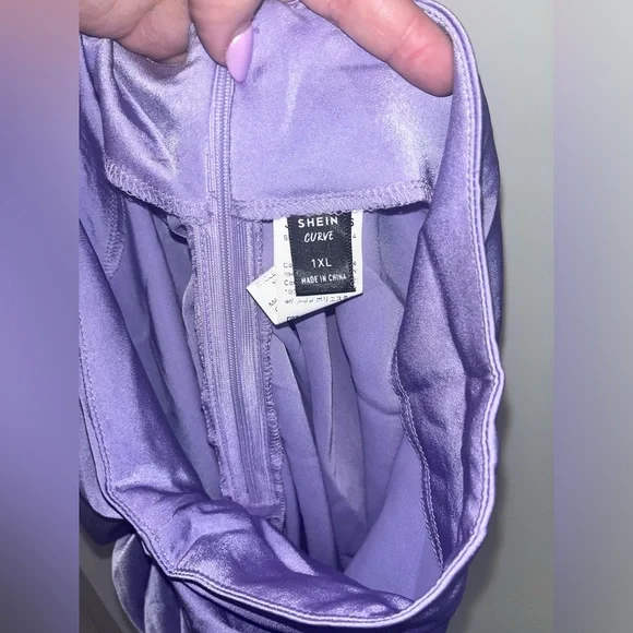 Purple Satin like Skirt - Picture 3 of 4